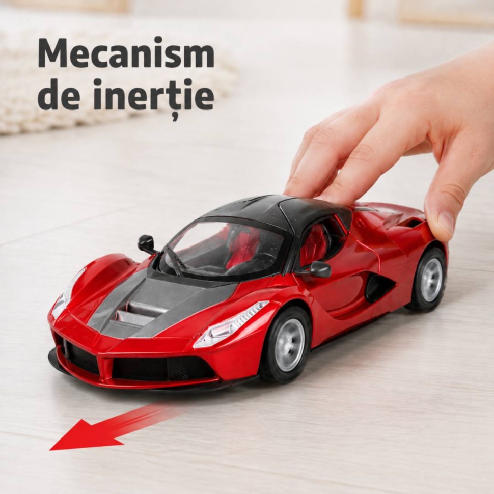 Mecanism de inerție la mașina sport de jucărie