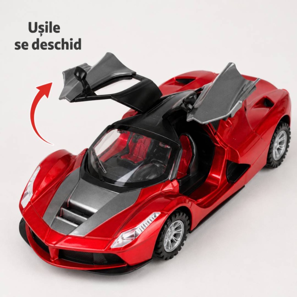 Ușile mașinii sport de jucărie se deschid în sus