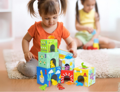 Set educativ de stivuire și echilibrare cu dinozauri | image