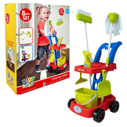 Set de Curățenie pentru Copii - Cu Cărucior, Unelte și Aspirator Simulat