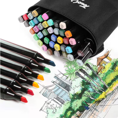 Set 48 de Markere Dublu Vârf cu Husă pentru Desene Creative | image