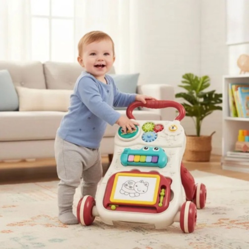 Premergător multifuncțional 6 în 1 cu activități (bej deschis)