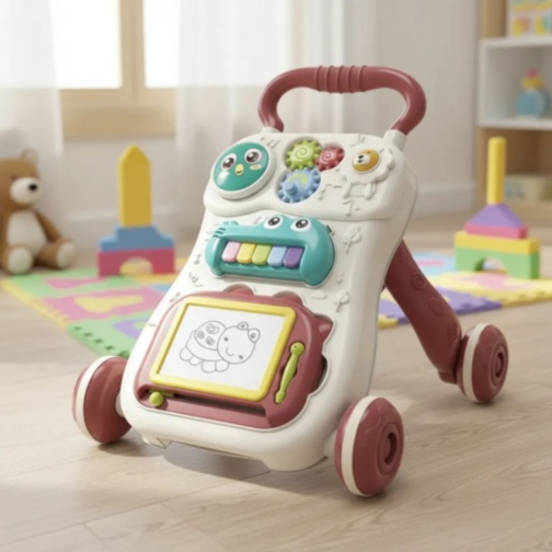 Premergător multifuncțional 6 în 1 cu activități (bej deschis)