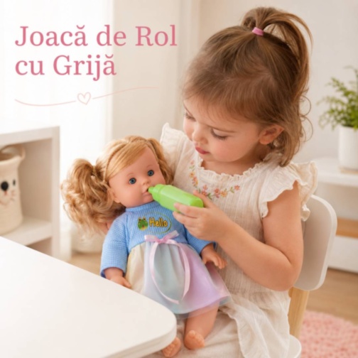 Păpușă Interactivă cu Sticluță și Păr Blond