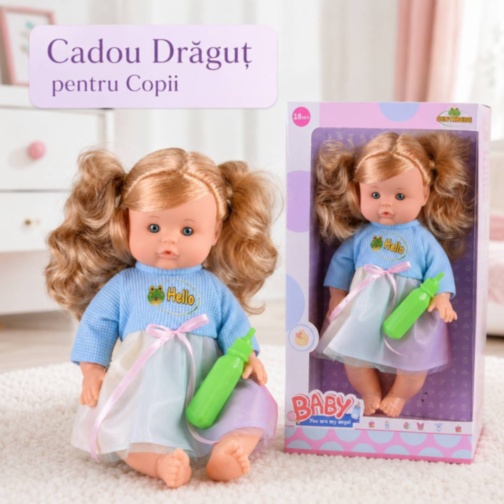 Păpușă Interactivă cu Sticluță și Păr Blond