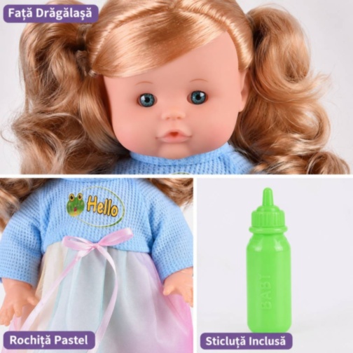 Păpușă Interactivă cu Sticluță și Păr Blond