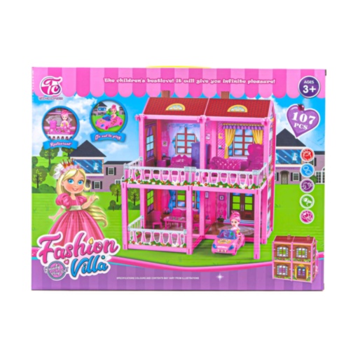 Сasa Barbie cu Coridor, Camera de Oaspeți și Dormitor, 107 piese