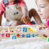 Set de cuburi din lemn cu șireturi educative Montessori