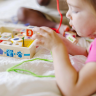 Set de cuburi din lemn cu șireturi educative Montessori