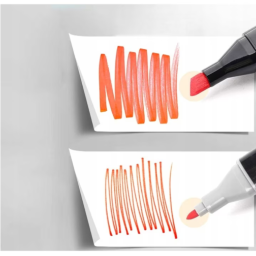 Set de 60 Markere Colorate Dublu Vârf cu Husă Practică