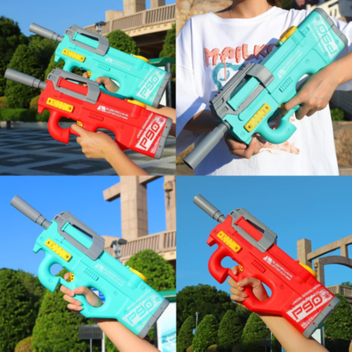 Pistol Electric cu Apă P90, Reîncărcabil USB, Jet Puternic (culoare aleatorie)