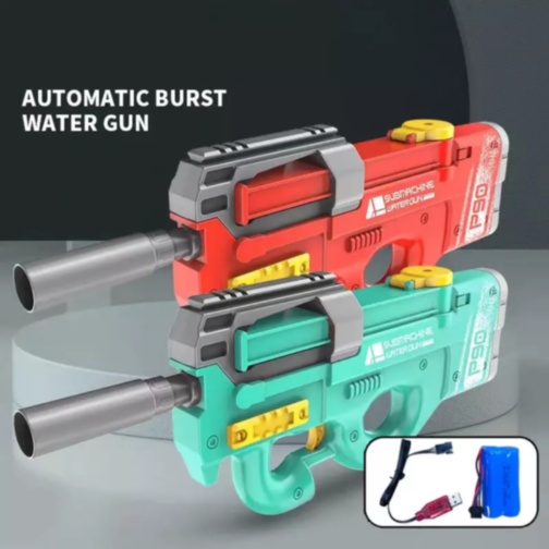 Pistol Electric cu Apă P90, Reîncărcabil USB, Jet Puternic (culoare aleatorie)