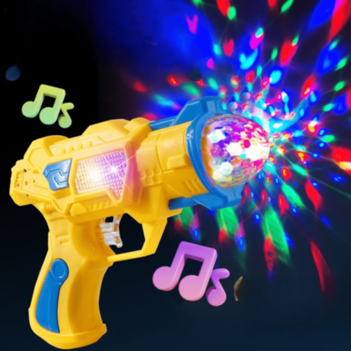 Pistol Spațial cu Lumină Rotativă și Sunete