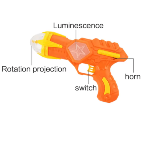 Pistol Spațial cu Lumină Rotativă și Sunete
