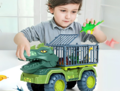 Camion Dinozaur cu Triceratops și Figurine Dino (model aleatoriu)  | image
