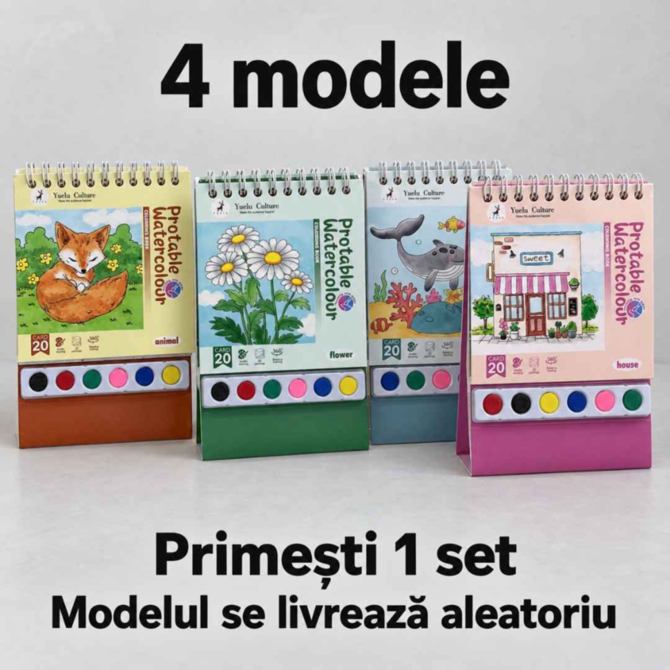 Patru modele de copertă pentru cartea de pictat; primești un singur set, modelul se livrează aleatoriu