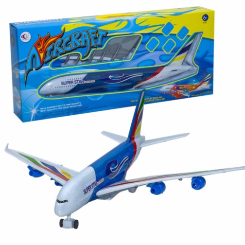 Avion Airbus, ocolește obstacole, emite lumini și sunete, 58cm