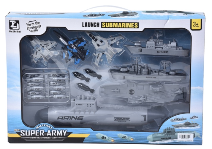 Set Submarină cu Portavion, 3 Avioane și 2 Nave de Luptă