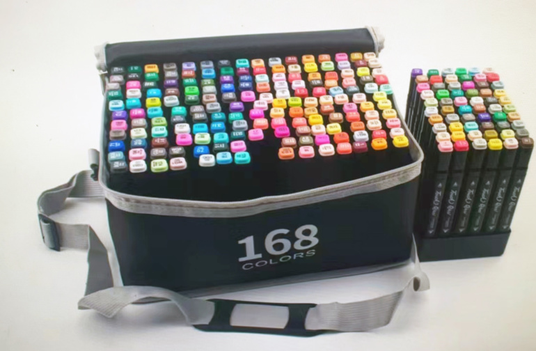Colecție de Markere – 168 de Nuante pentru Desen și Colorat