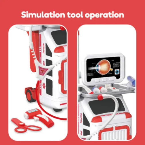 Set Ambulanță Interactivă cu Accesorii Medicale – Stație de Salvare