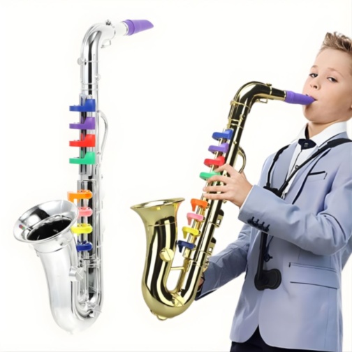 Saxofon de Jucărie pentru Copii cu Taste Colorate (culoare aleatorie)