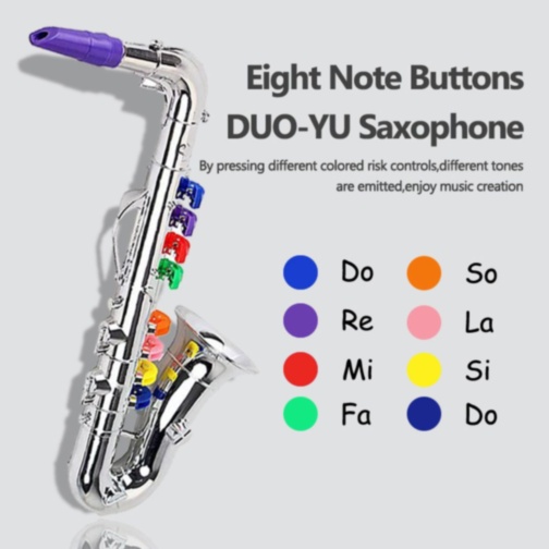 Saxofon de Jucărie pentru Copii cu Taste Colorate (culoare aleatorie)