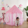 Căsuță de Joacă Tip Cort Roz pentru Copii, Design de Castel cu Plasă și Decor de Prințesă 