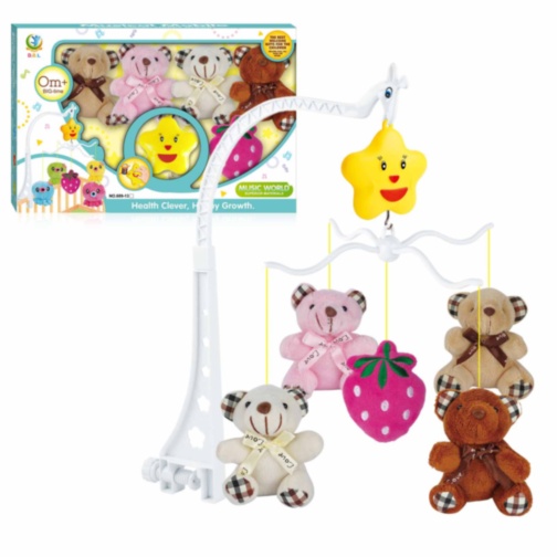 Caruselul Muzical pentru Pătuc cu Jucării de Pluș (mecanic)