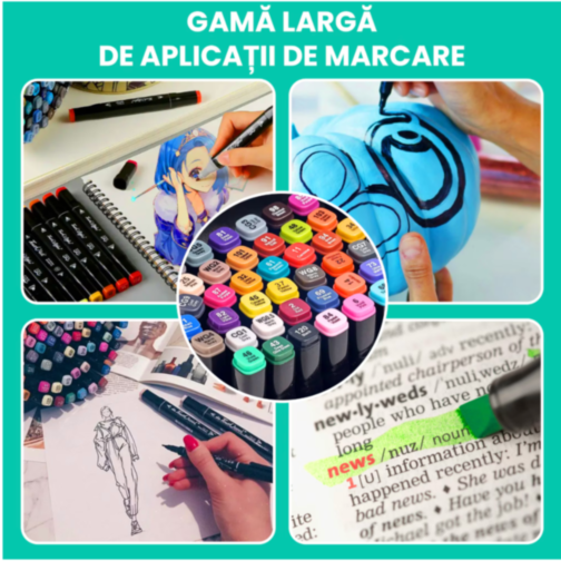 Set Markere cu 120 Culori Vibrante – Perfect pentru Artă și Design