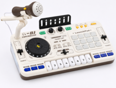 Mixer DJ muzical pentru copii cu microfon și lumini | image