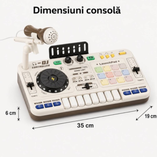 Mixer DJ muzical pentru copii cu microfon și lumini