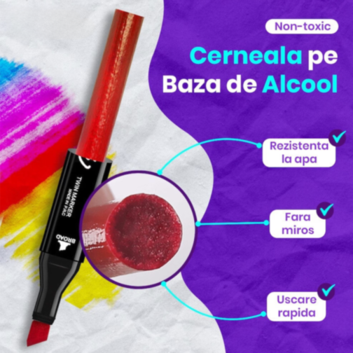 Set de Markere cu 168 Culori Vibrante – Ideal pentru Desen și Ilustrații
