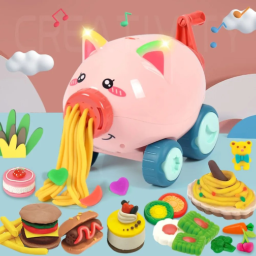 Set Creativ Porcușor cu Plastilină Colorată – 43 Piese și 12 Culori