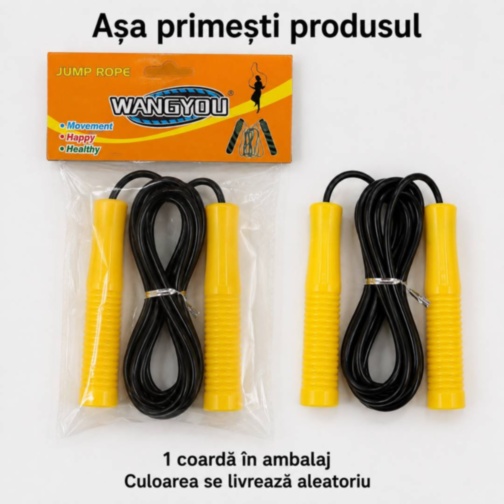 Coardă de sărit pentru copii cu mânere striate