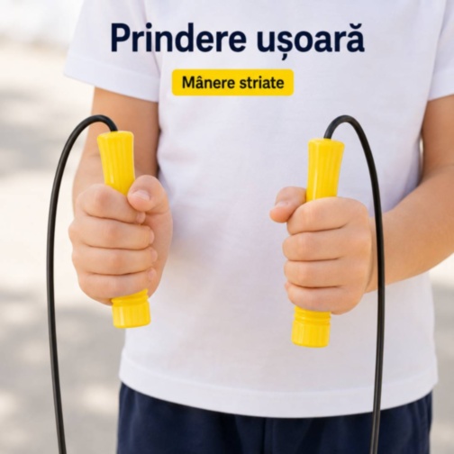 Coardă de sărit pentru copii cu mânere striate