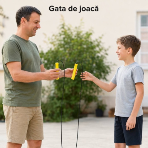 Coardă de sărit pentru copii cu mânere striate