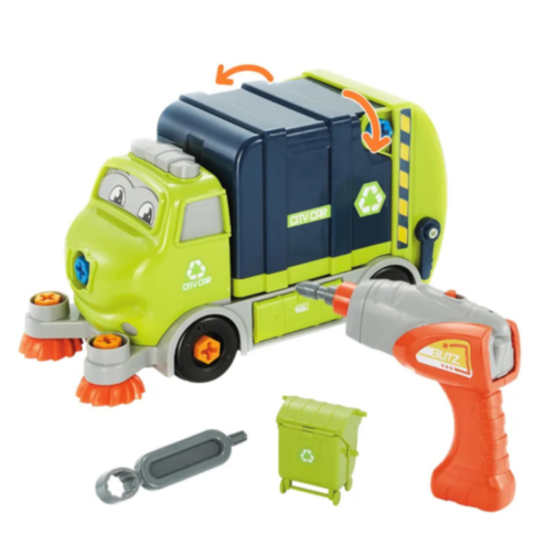 Camion de reciclare cu funcții interactive și șurubelniță electrică