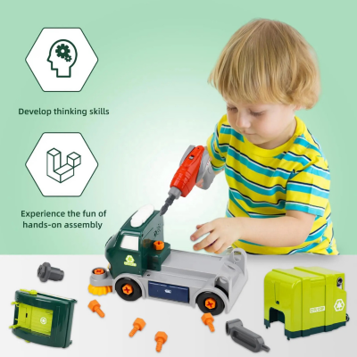 Camion de reciclare cu funcții interactive și șurubelniță electrică | image