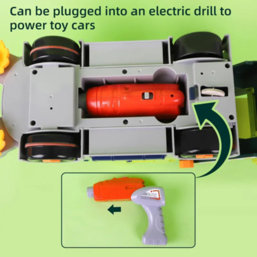 Camion de reciclare cu funcții interactive și șurubelniță electrică