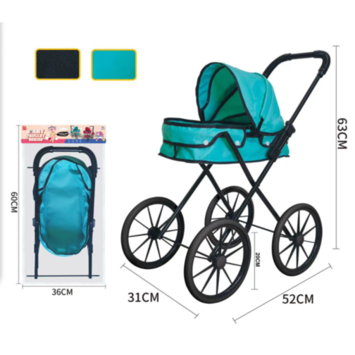 Cărucior de Jucărie pentru Păpuși – Design Elegant Turcoaz