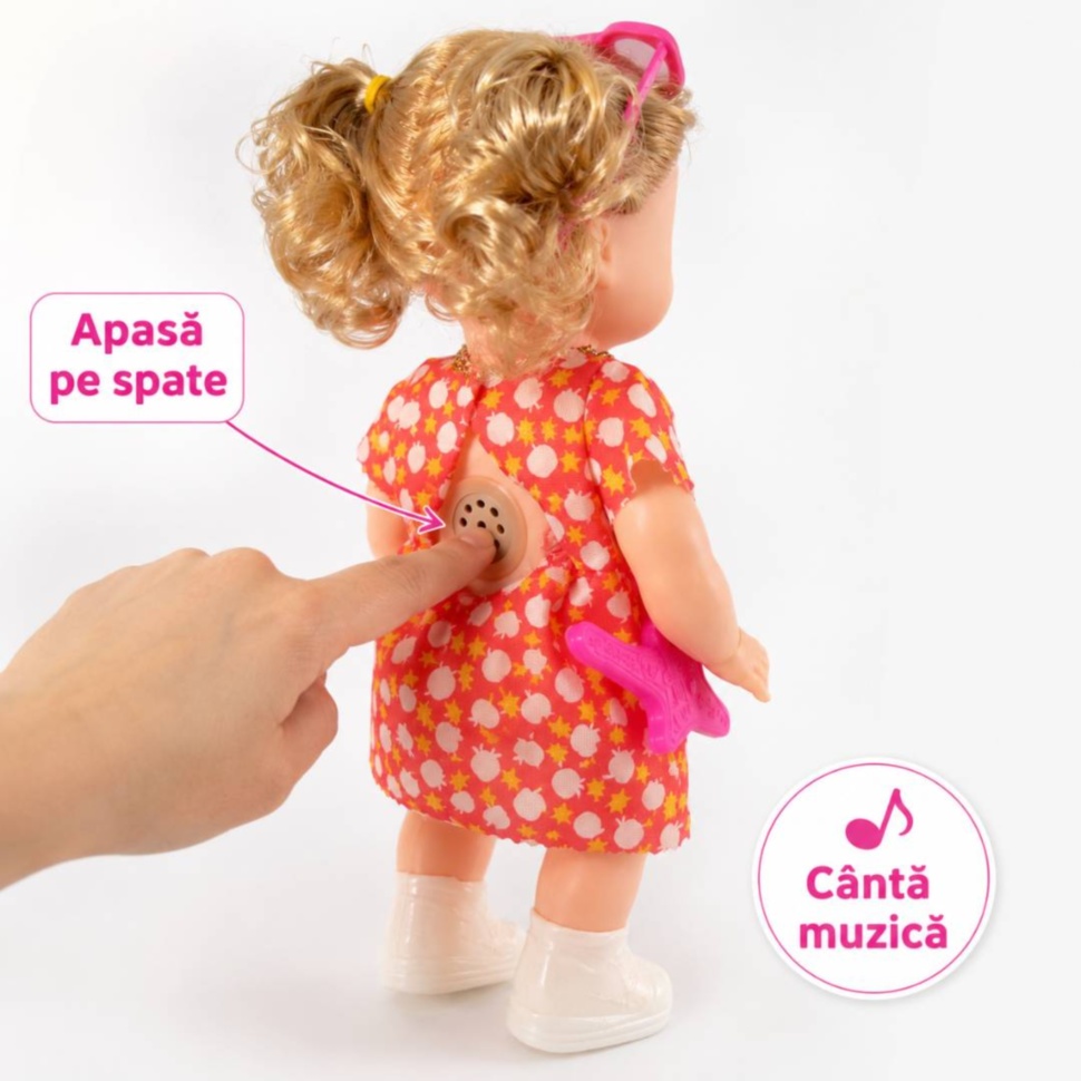 Apăsarea pe spate activează muzica păpușii