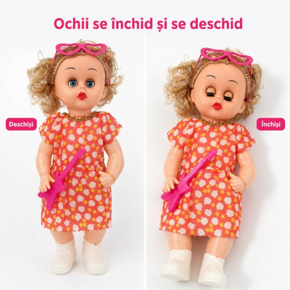 Ochii păpușii se închid și se deschid în timpul jocului