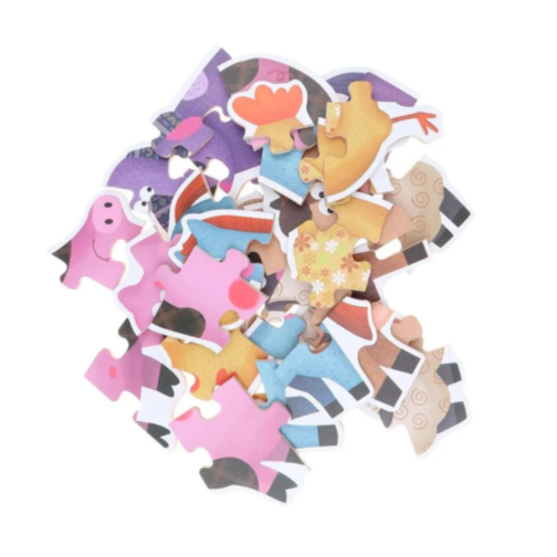 Puzzle educativ 6 în 1 - Animale de fermă cu piese mari