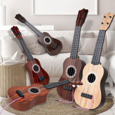 Chitară Clasică din Plastic pentru Copii – 6 Corzi, Design Lemn (culoare aleatorie) | image