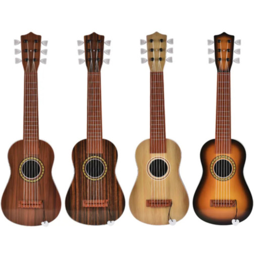 Chitară Clasică din Plastic pentru Copii – 6 Corzi, Design Lemn (culoare aleatorie)