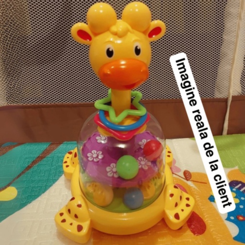 Jucărie Bebeluși Girafă Rotativă cu Bile Colorate