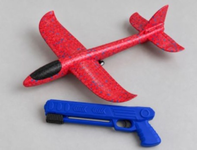 Avion din spumă cu lansator tip pistol pentru copii | image