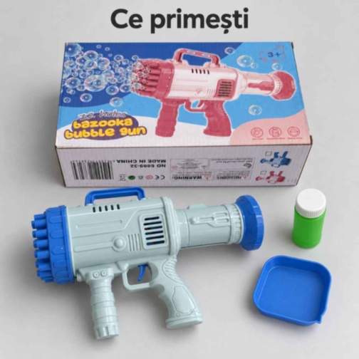 Pistol electric pentru baloane de săpun, 32 de orificii