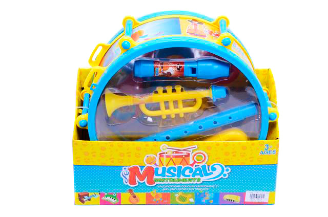 Tobă cu Trompetă, Fluier, Maracas și Tamburină