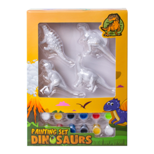 Set de Pictat 4 Dinozauri cu 12 Culori